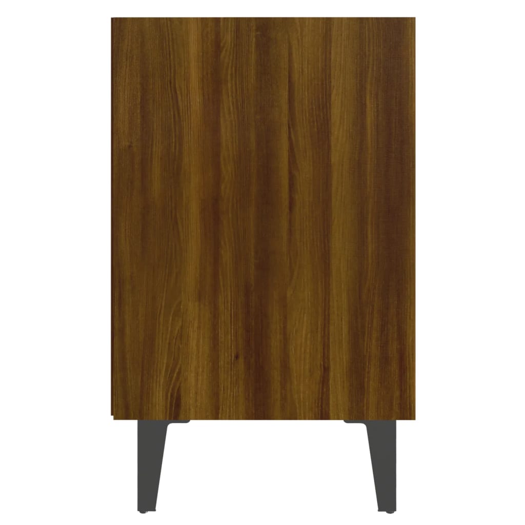 Yöpöydät metallijaloilla 2 kpl ruskea tammi 40x30x50 cm - Sisustajankoti.fi