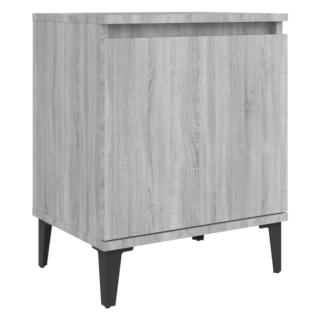 Yöpöytä metallijaloilla harmaa Sonoma 40x30x50 cm - Sisustajankoti.fi