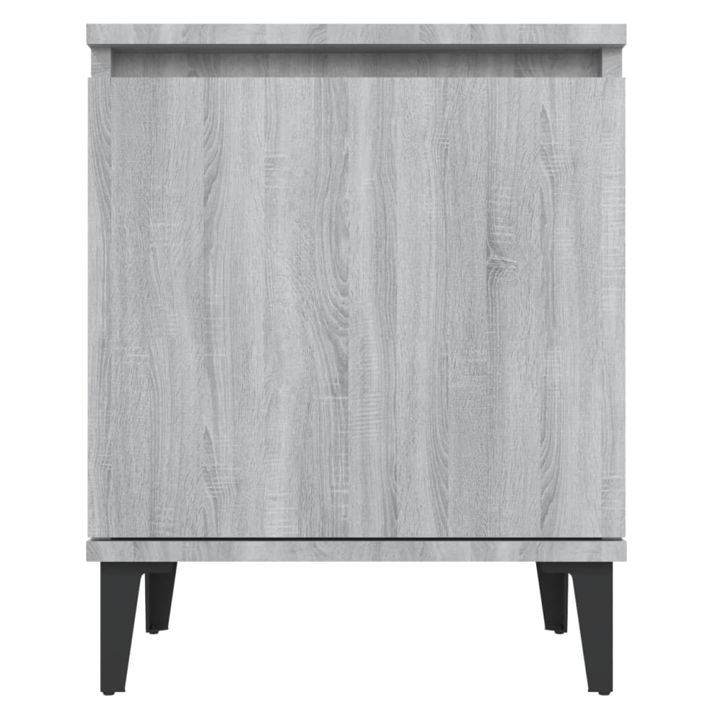 Yöpöytä metallijaloilla harmaa Sonoma 40x30x50 cm - Sisustajankoti.fi