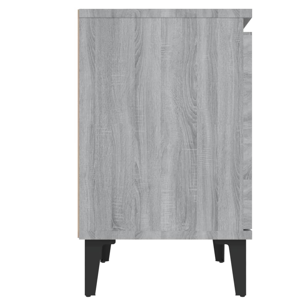 Yöpöytä metallijaloilla harmaa Sonoma 40x30x50 cm - Sisustajankoti.fi