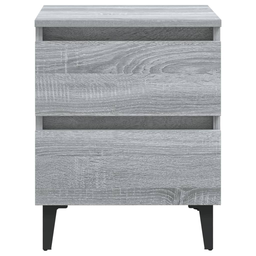 Yöpöytä metallijaloilla harmaa Sonoma 40x35x50 cm - Sisustajankoti.fi