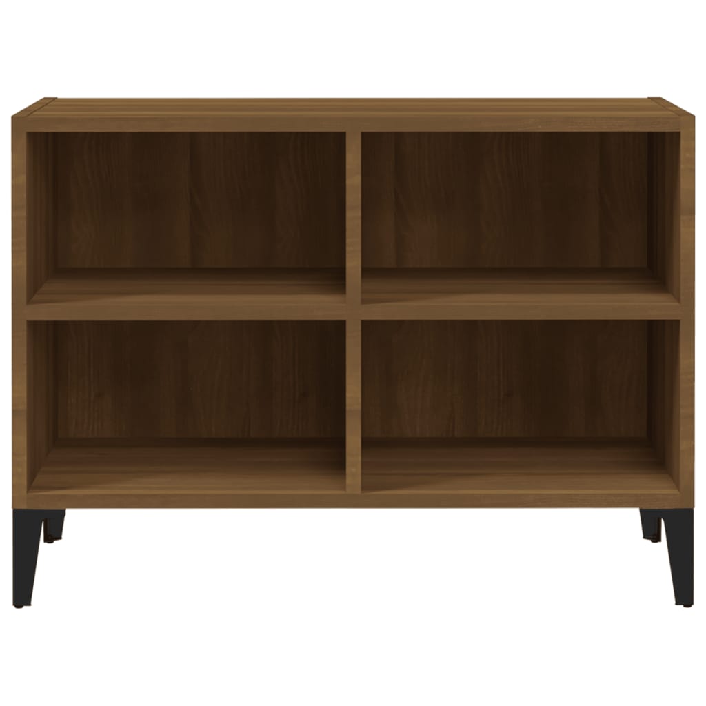 TV-taso metallijaloilla ruskea tammi 69,5x30x50 cm - Sisustajankoti.fi