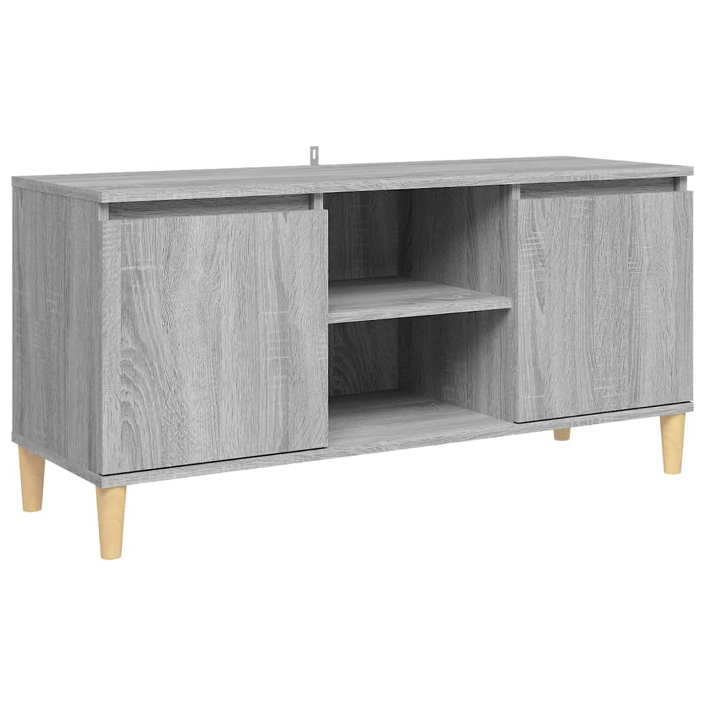 TV-taso täyspuiset jalat harmaa Sonoma 103,5x35x50 cm - Sisustajankoti.fi