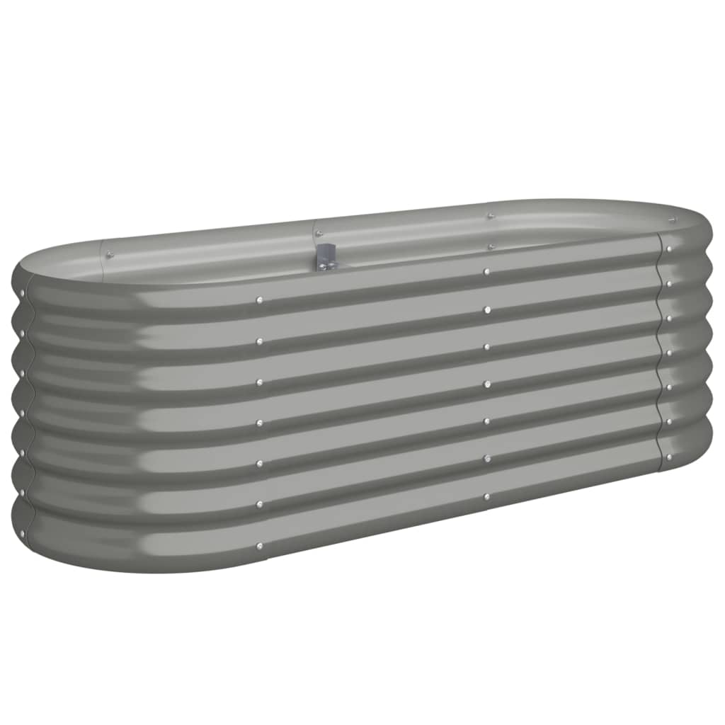 Korotettu kukkalaatikko jauhemaalattu teräs 114x40x36 cm harmaa - Sisustajankoti.fi