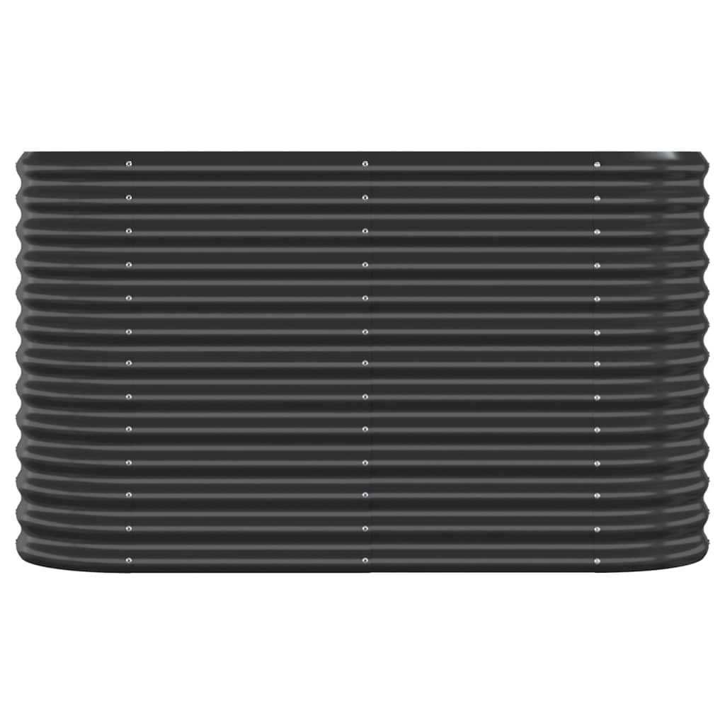 Korotettu kukkalaatikko jauhemaalattu teräs 114x40x68cm antras. - Sisustajankoti.fi