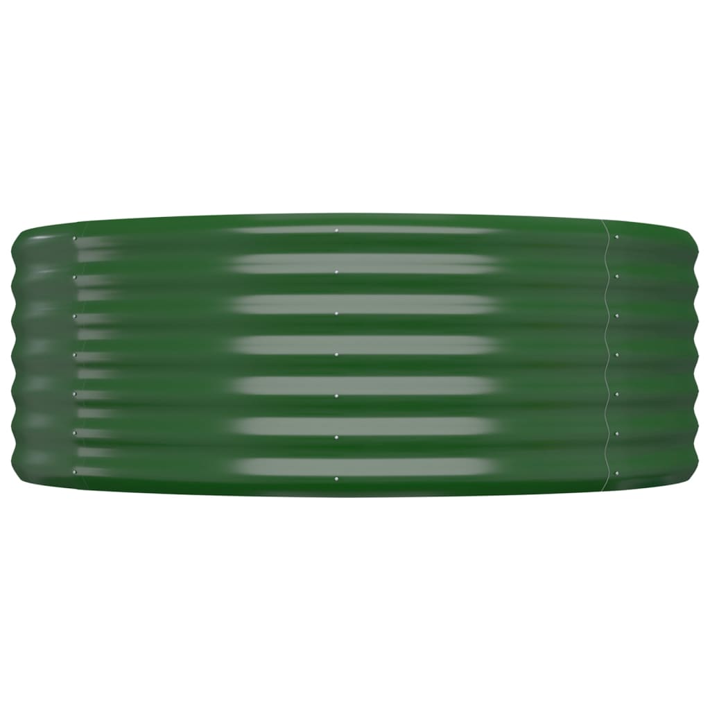 Puutarhakukkalaatikko jauhemaalattu teräs 544x100x36 cm vihreä - Sisustajankoti.fi