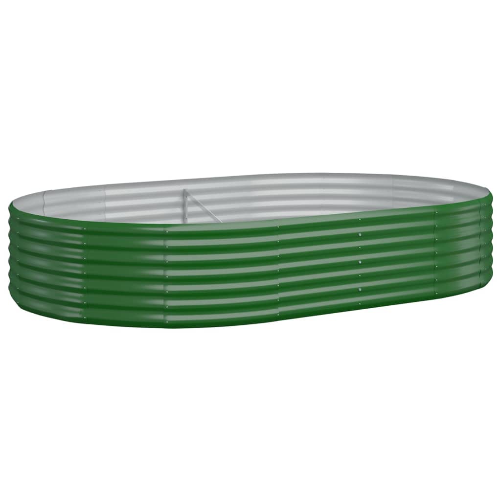 Puutarhakukkalaatikko jauhemaalattu teräs 214x140x36 cm vihreä - Sisustajankoti.fi