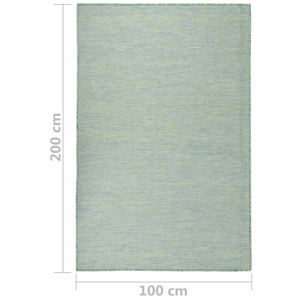 Ulkomatto Flatweave 100x200 cm turkoosi - Sisustajankoti.fi