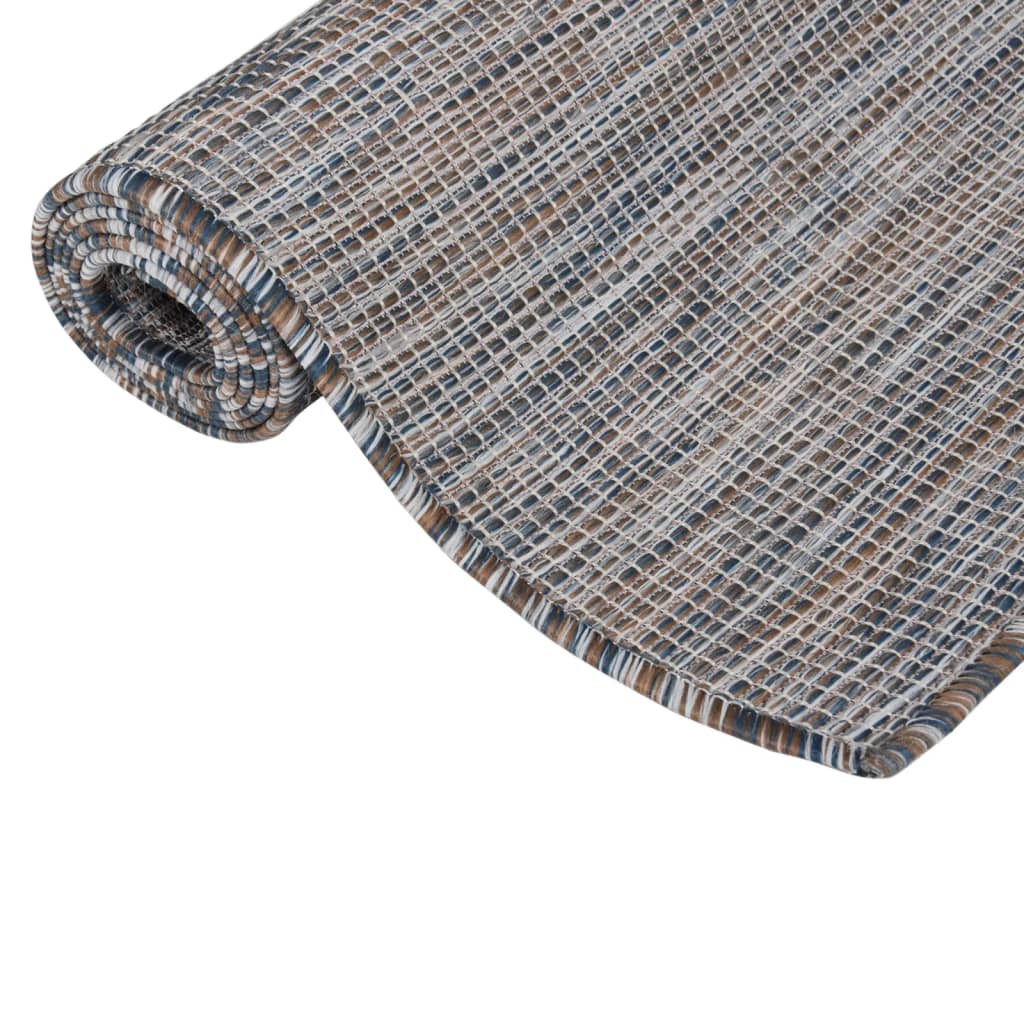 Ulkomatto Flatweave 100x200 cm ruskea ja musta - Sisustajankoti.fi