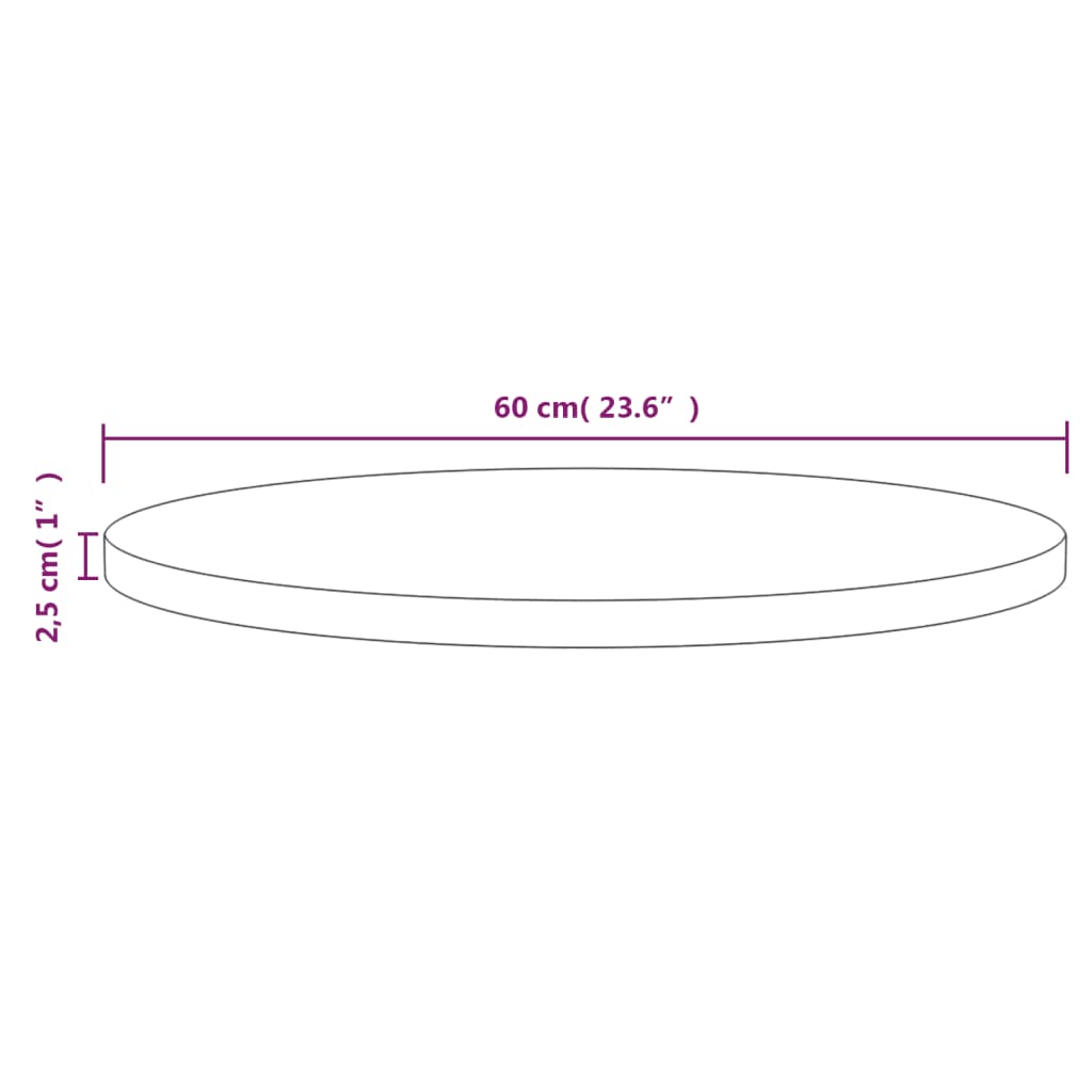 Pöytälevy valkoinen Ø60x2,5 cm täysi mänty - Sisustajankoti.fi