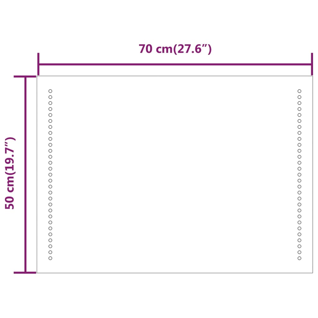 Kylpyhuoneen LED-peili 70x50 cm - Sisustajankoti.fi