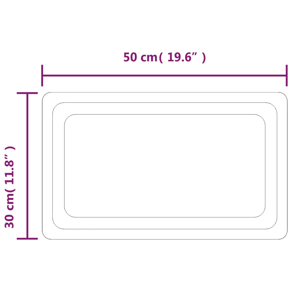 Kylpyhuoneen LED-peili 50x30 cm - Sisustajankoti.fi