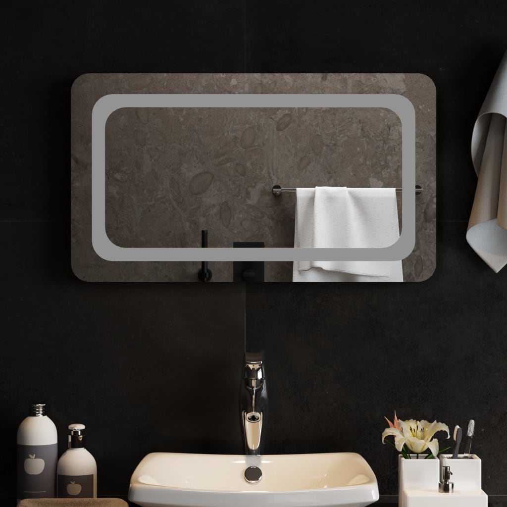 Kylpyhuoneen LED-peili 70x40 cm - Sisustajankoti.fi