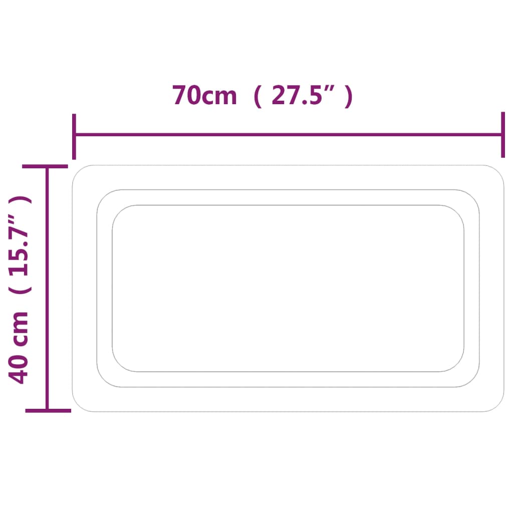 Kylpyhuoneen LED-peili 70x40 cm - Sisustajankoti.fi