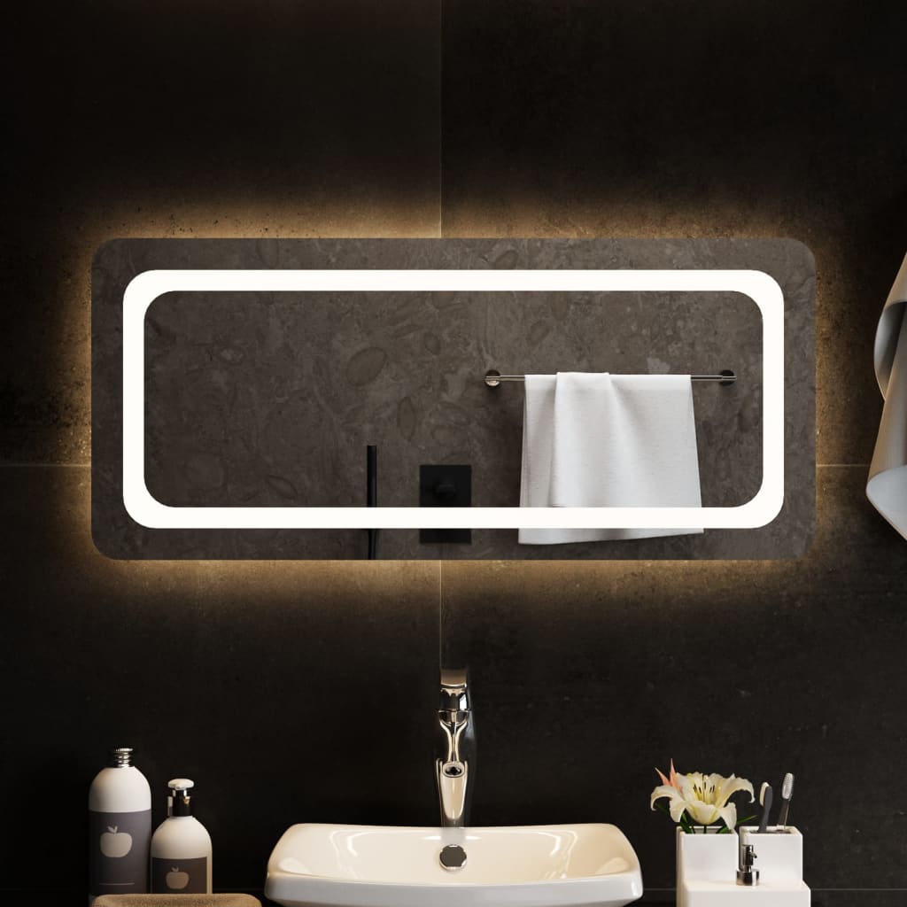 Kylpyhuoneen LED-peili 90x40 cm - Sisustajankoti.fi