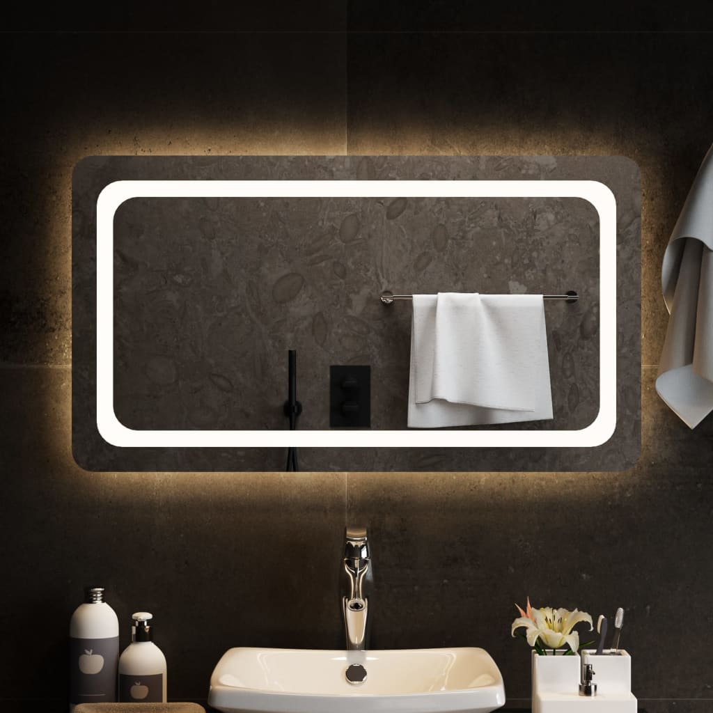 Kylpyhuoneen LED-peili 90x50 cm - Sisustajankoti.fi