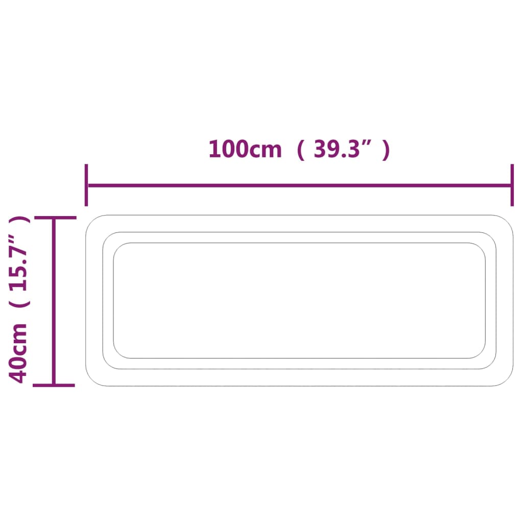 Kylpyhuoneen LED-peili 100x40 cm - Sisustajankoti.fi