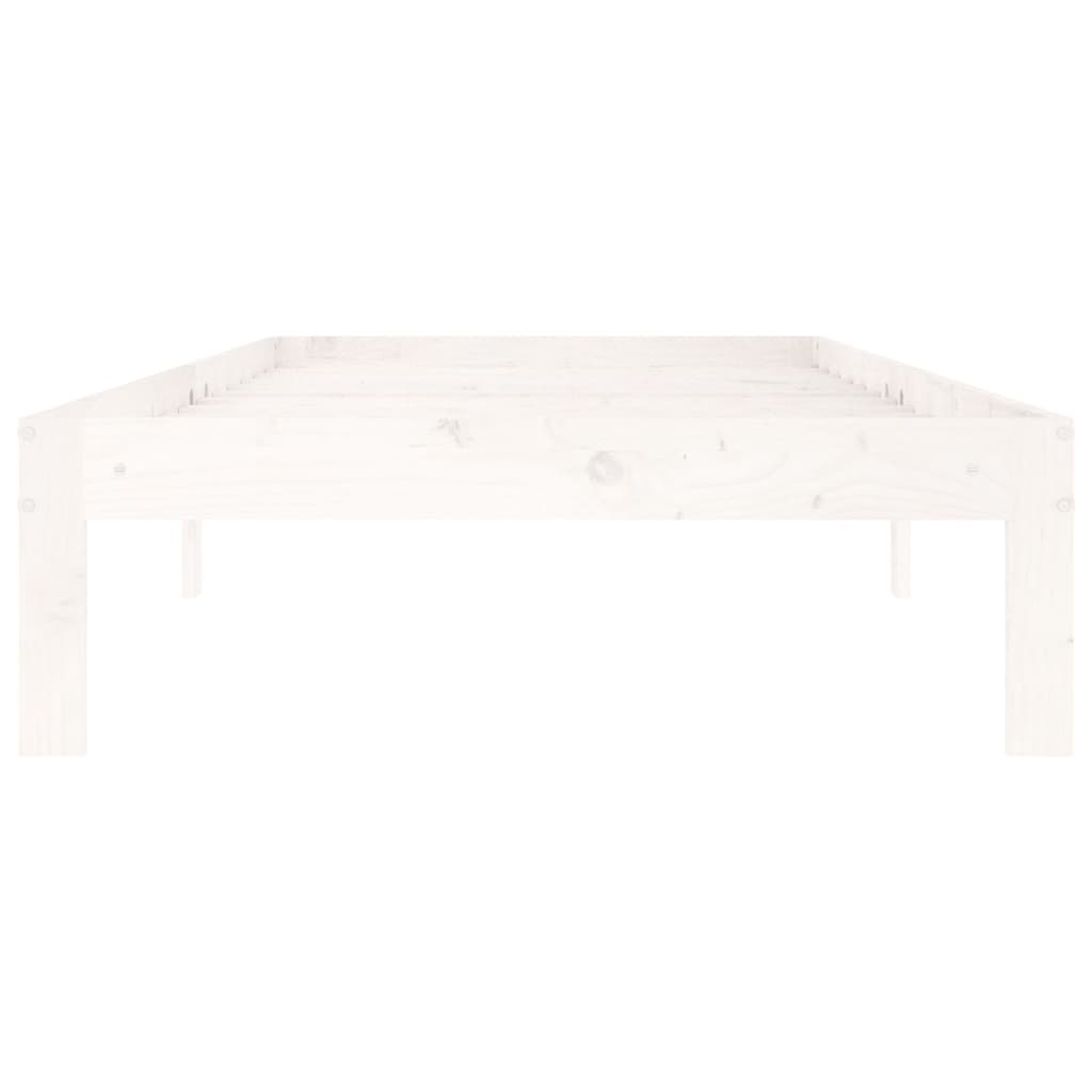 Sängynrunko valkoinen täysi mänty 90x200 cm - Sisustajankoti.fi