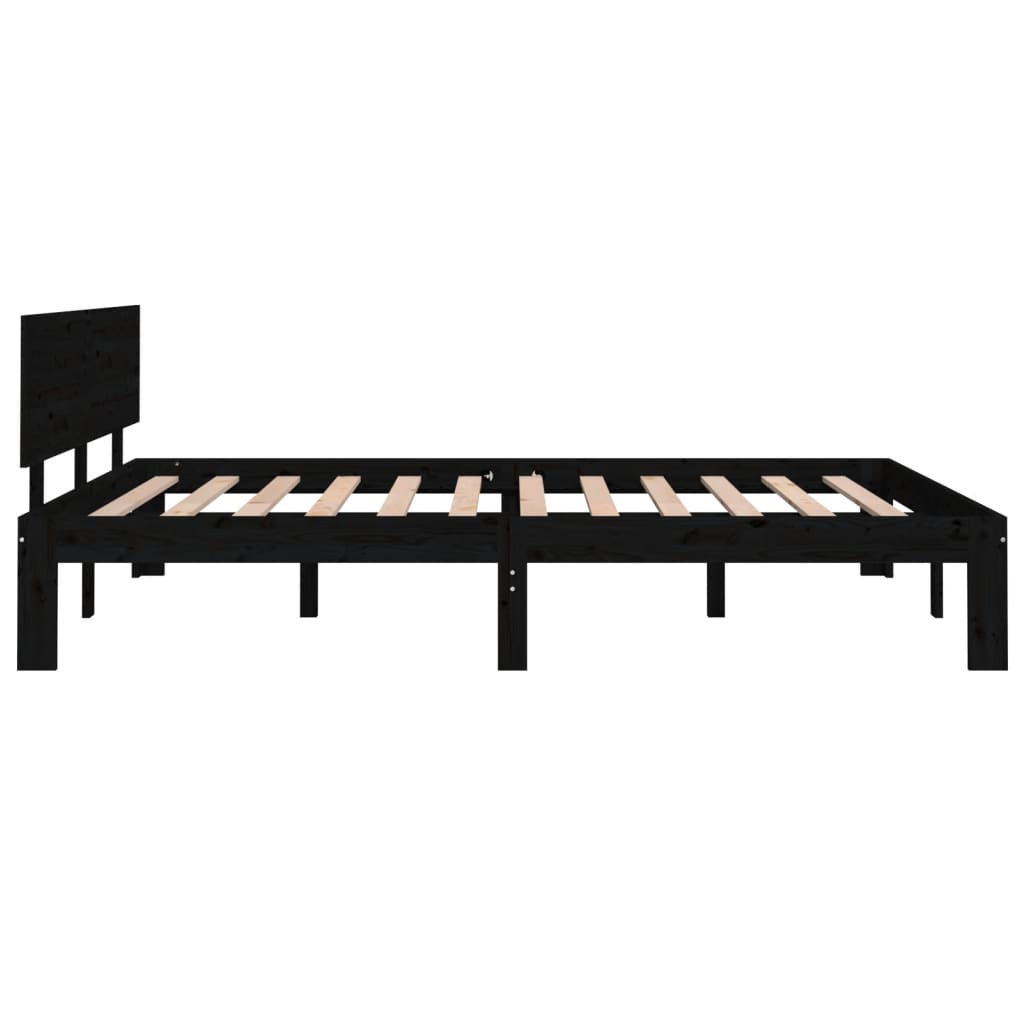 Sängynrunko musta täysi puu 150x200 cm 5FT King Size - Sisustajankoti.fi