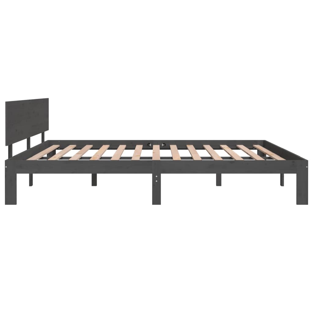 Sängynrunko harmaa täysi puu 180x200 cm 6FT Super King - Sisustajankoti.fi