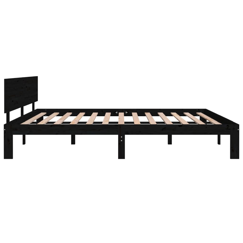 Sängynrunko musta täysi puu 180x200 cm 6FT Super King - Sisustajankoti.fi