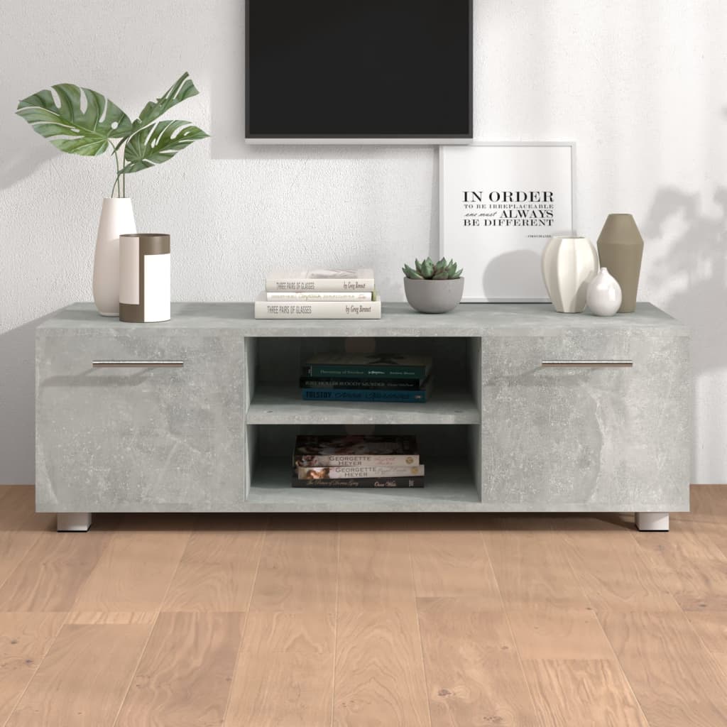 TV-taso betoninharmaa 110x40x35 cm tekninen puu - Sisustajankoti.fi
