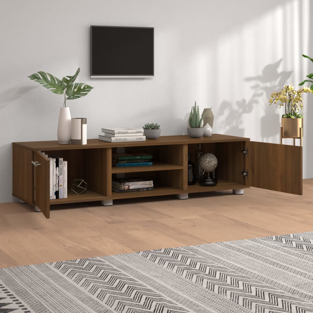 TV-taso ruskea tammi 140x40x35 cm tekninen puu - Sisustajankoti.fi