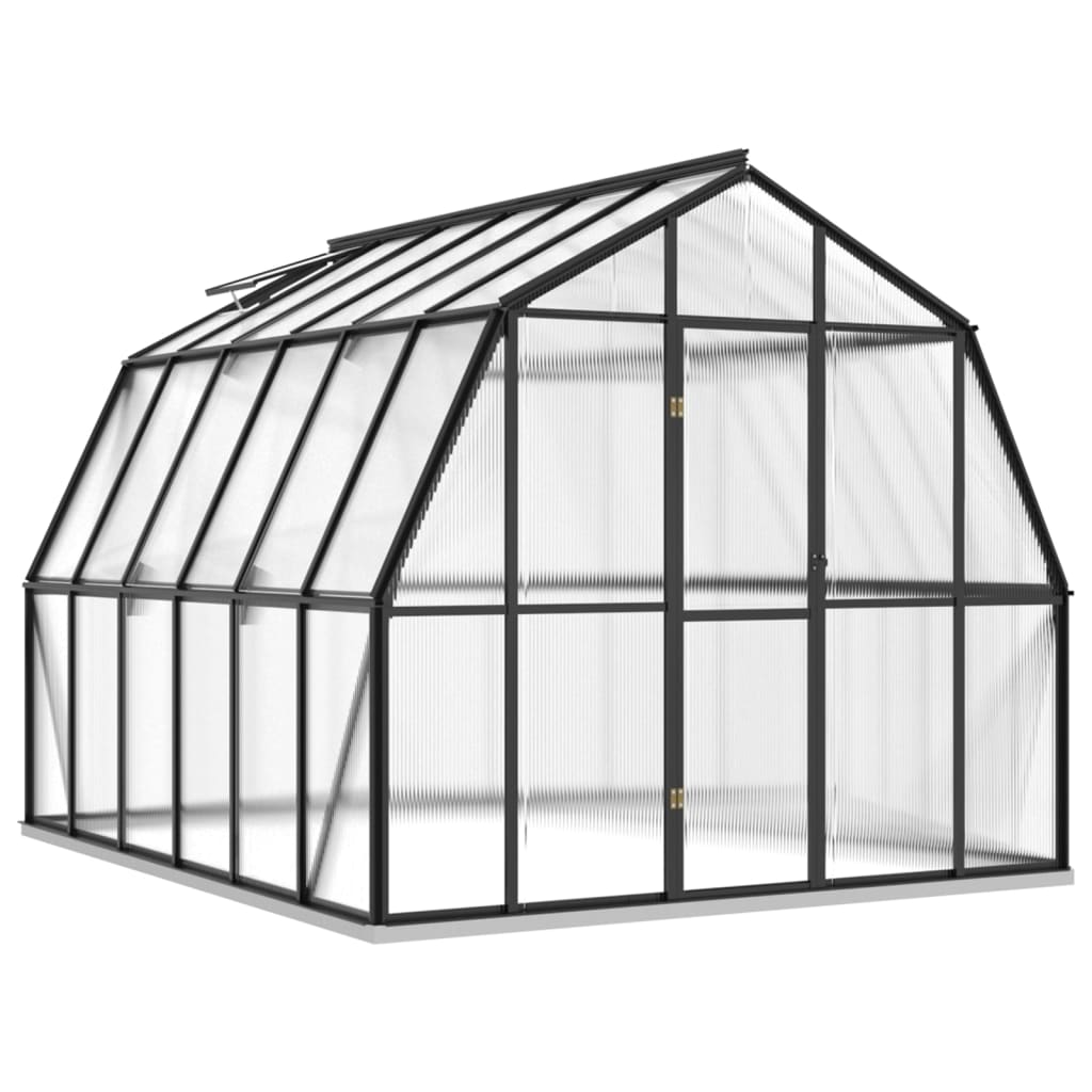 Kasvihuone alumiinirungolla antrasiitti 9,98 m² - Sisustajankoti.fi