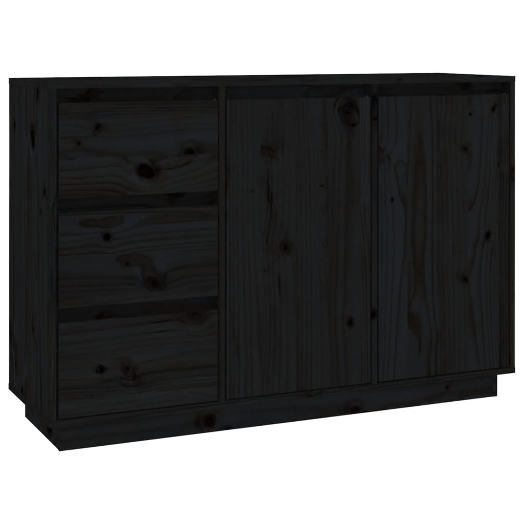 Senkki musta 111x34x75 cm täysi mänty - Sisustajankoti.fi