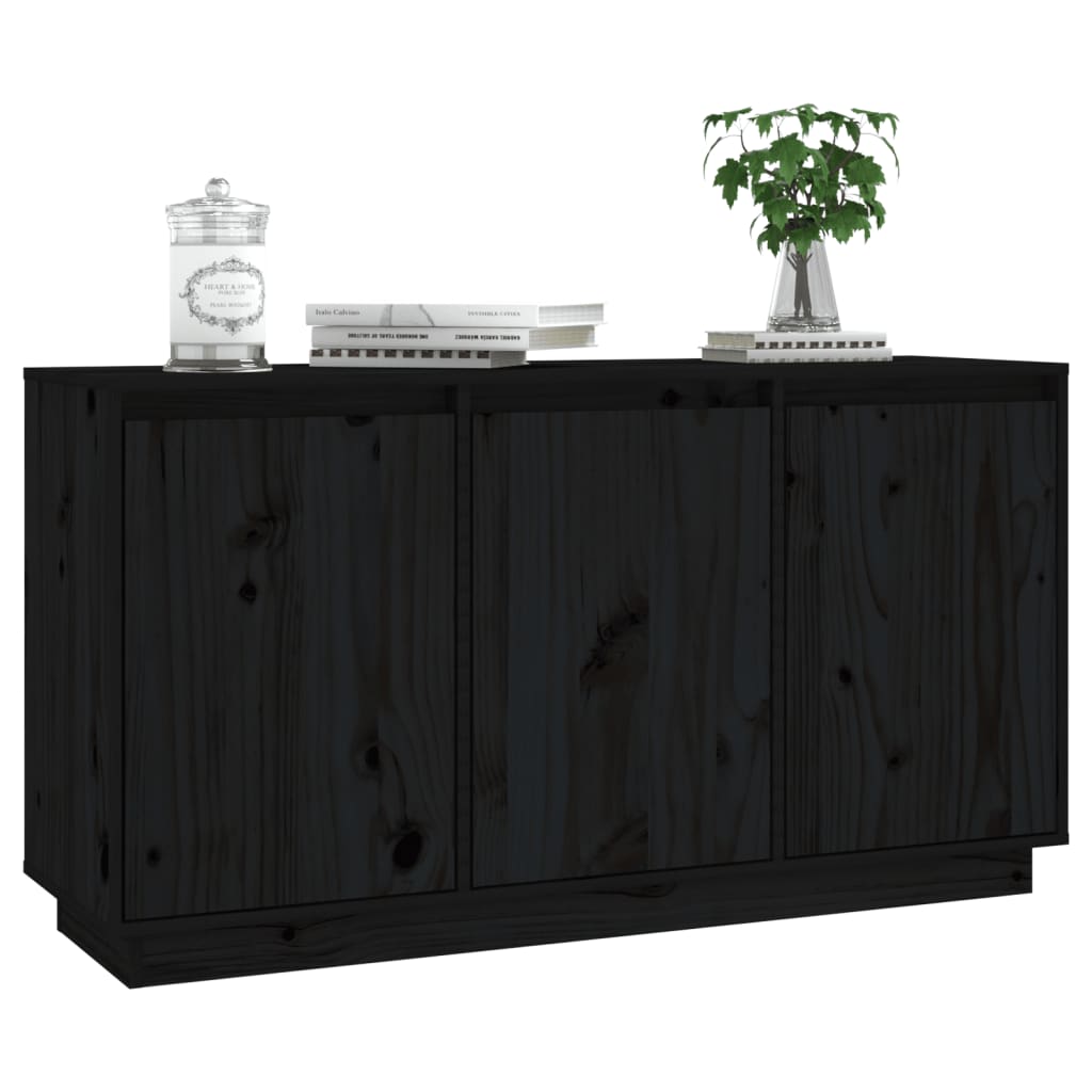Senkki musta 111x34x60 cm täysi mänty - Sisustajankoti.fi