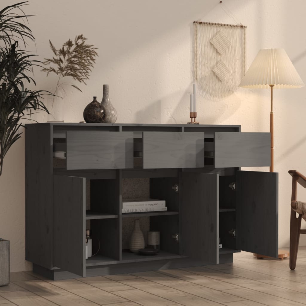 Senkki harmaa 110x34x75 cm täysi mänty - Sisustajankoti.fi