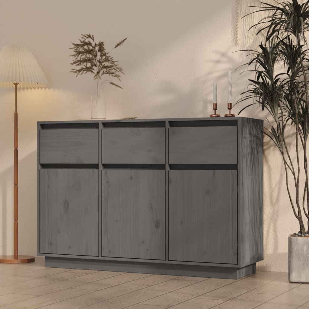Senkki harmaa 110x34x75 cm täysi mänty - Sisustajankoti.fi
