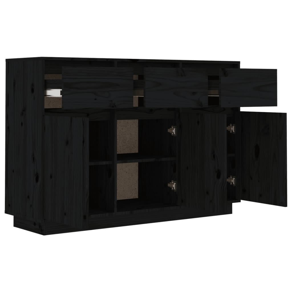Senkki musta 110x34x75 cm täysi mänty - Sisustajankoti.fi