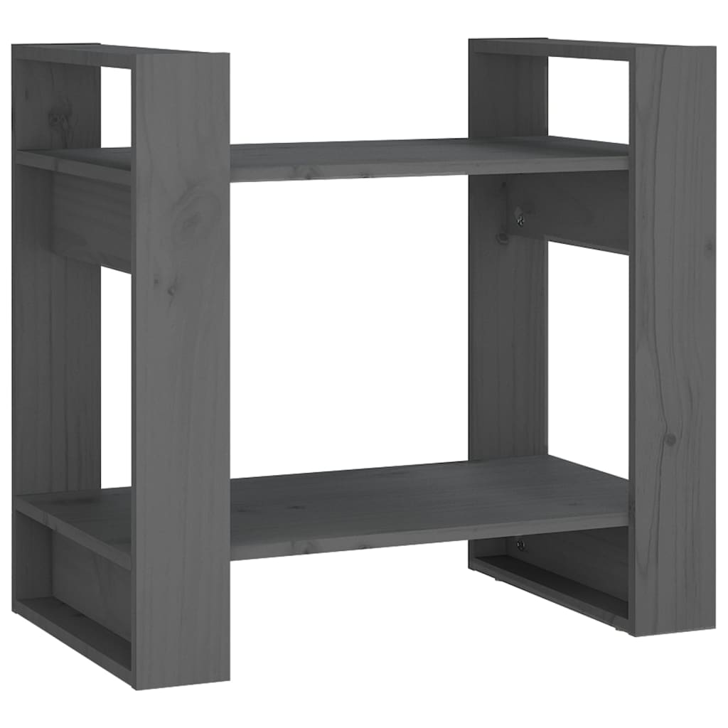 Kirjahylly/tilanjakaja harmaa 60x35x57 cm täysi mänty - Sisustajankoti.fi