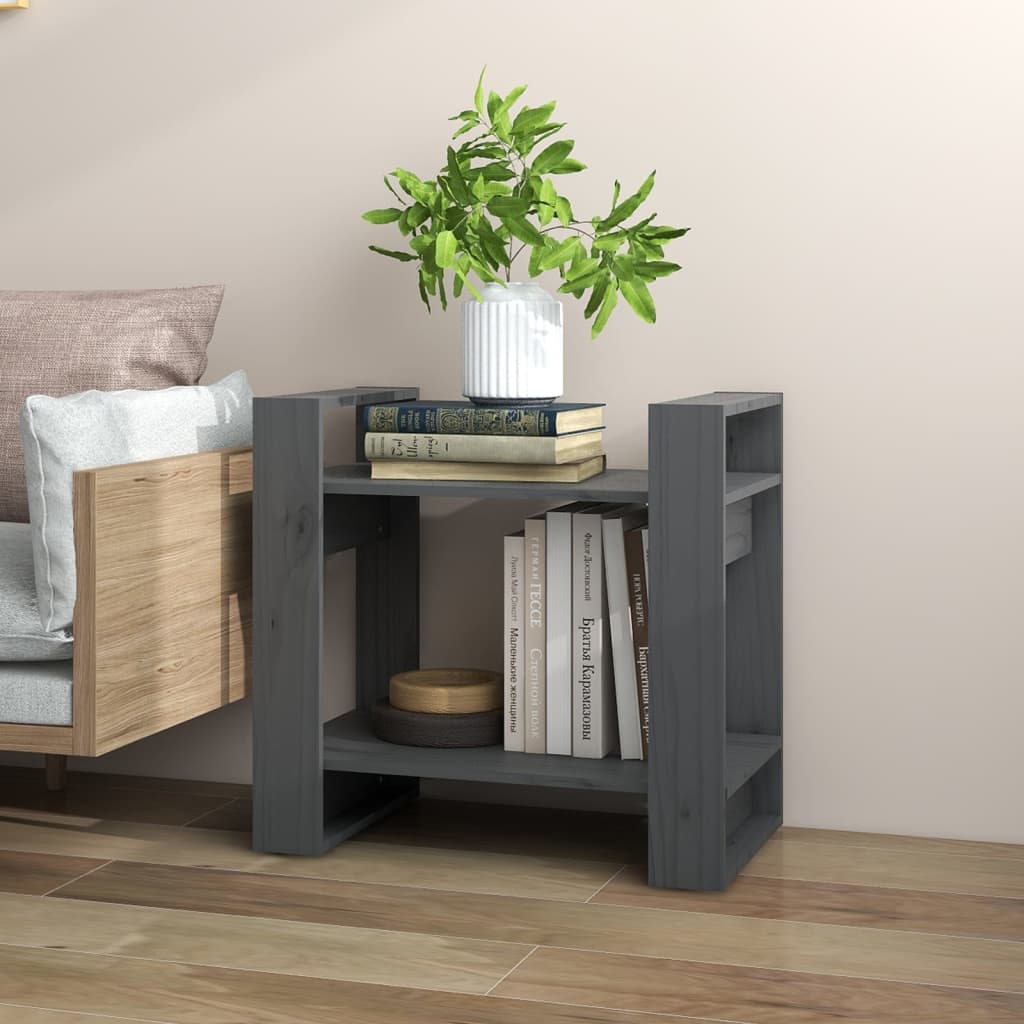 Kirjahylly/tilanjakaja harmaa 60x35x57 cm täysi mänty - Sisustajankoti.fi