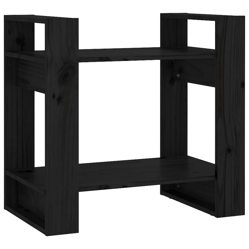 Kirjahylly/tilanjakaja musta 60x35x57 cm täysi mänty - Sisustajankoti.fi