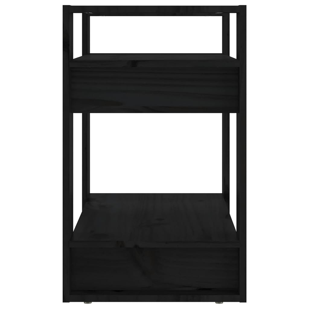 Kirjahylly/tilanjakaja musta 60x35x57 cm täysi mänty - Sisustajankoti.fi