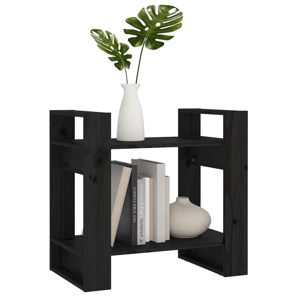 Kirjahylly/tilanjakaja musta 60x35x57 cm täysi mänty - Sisustajankoti.fi
