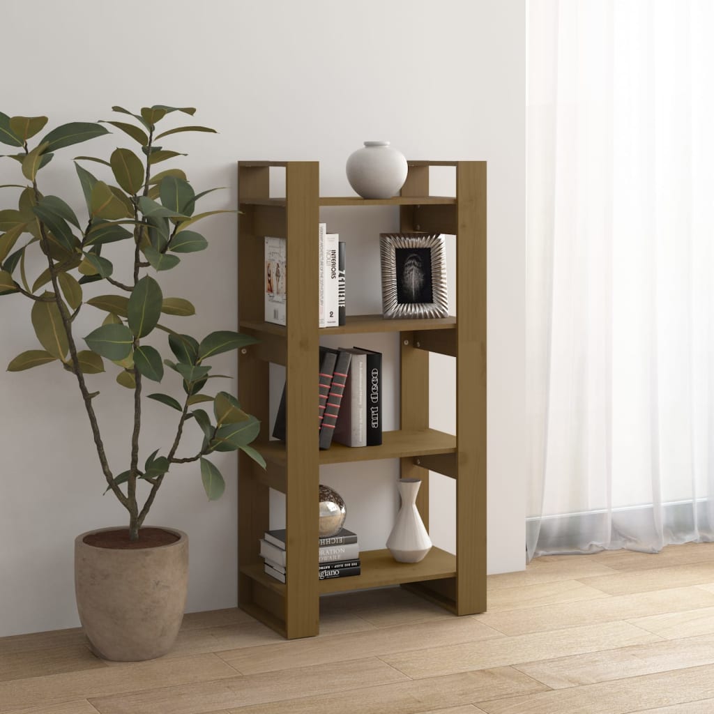 Kirjahylly/tilanjakaja hunajanruskea 60x35x125 cm täysi mänty - Sisustajankoti.fi