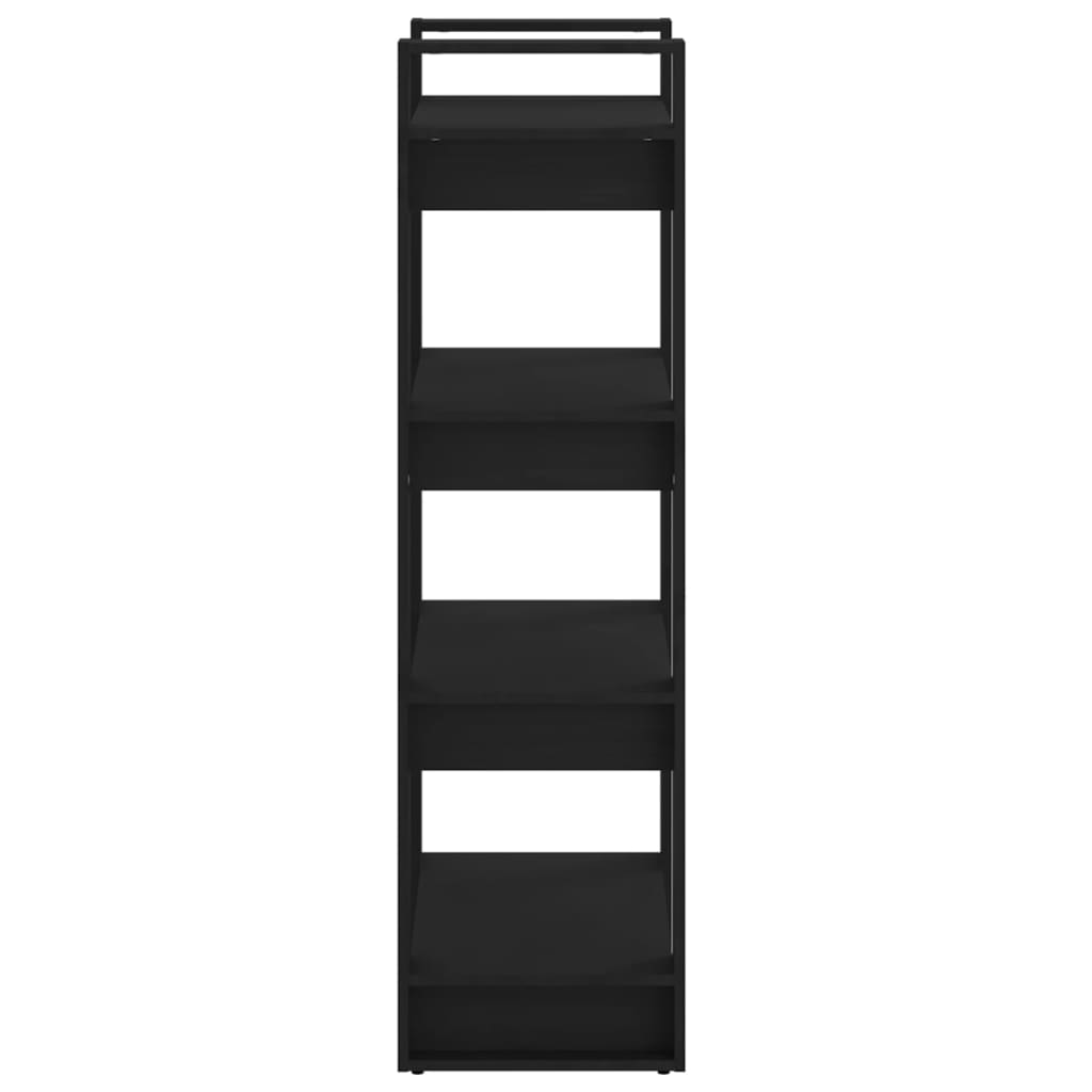 Kirjahylly/tilanjakaja musta 60x35x125 cm täysi mänty - Sisustajankoti.fi