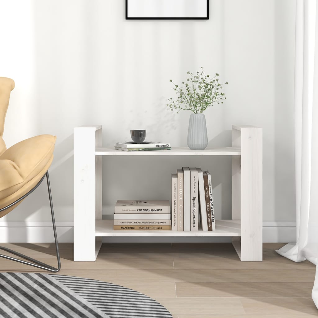 Kirjahylly/tilanjakaja valkoinen 80x35x56,5 cm täysi mänty - Sisustajankoti.fi