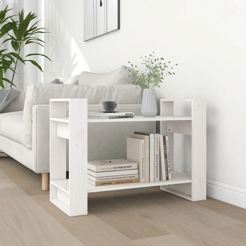 Kirjahylly/tilanjakaja valkoinen 80x35x56,5 cm täysi mänty - Sisustajankoti.fi