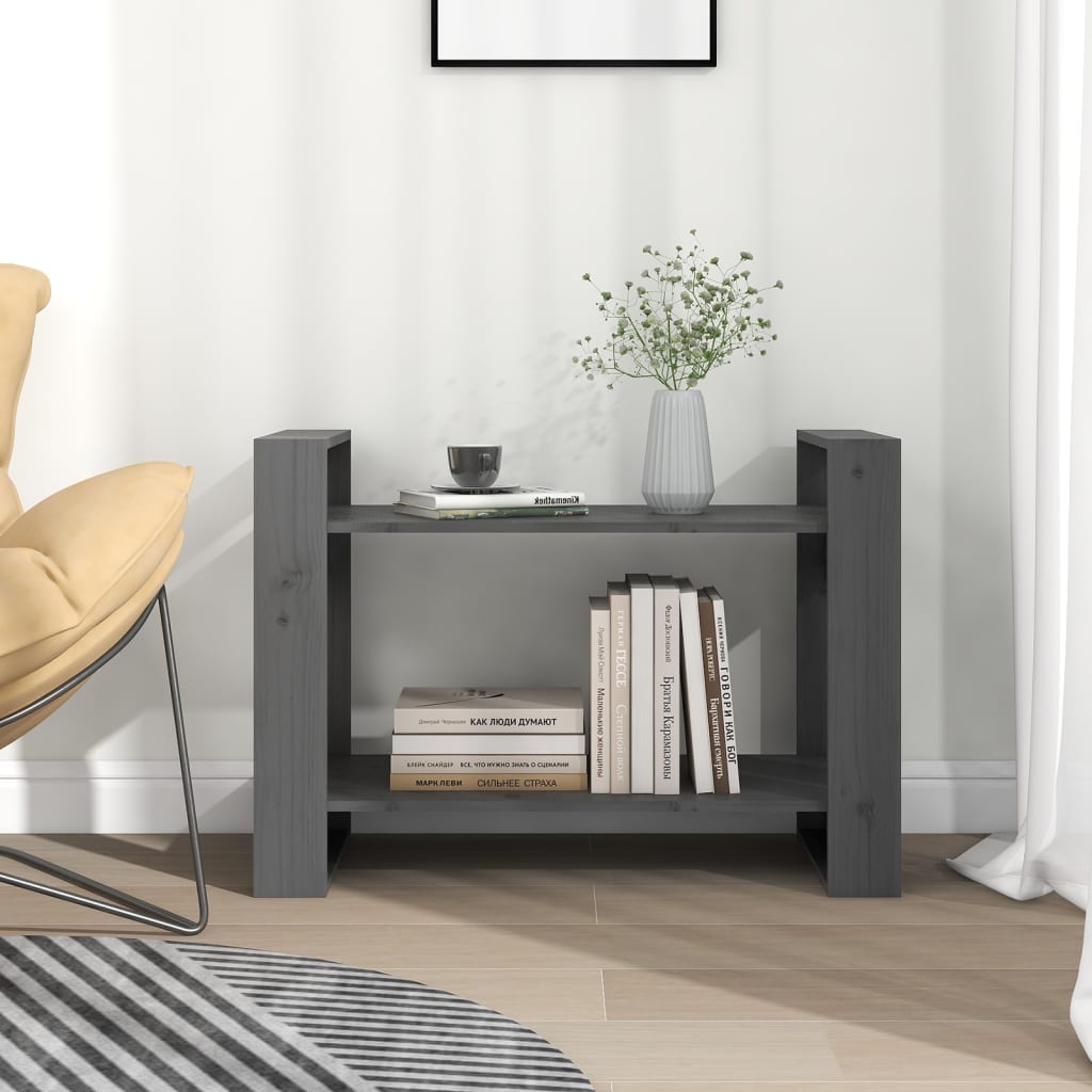 Kirjahylly/tilanjakaja harmaa 80x35x56,5 cm täysi mänty - Sisustajankoti.fi