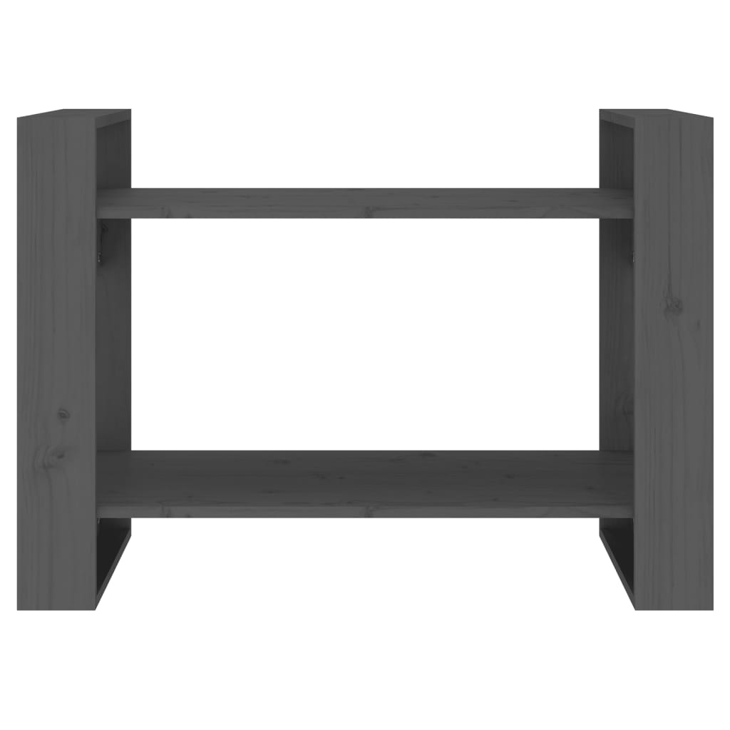 Kirjahylly/tilanjakaja harmaa 80x35x56,5 cm täysi mänty - Sisustajankoti.fi