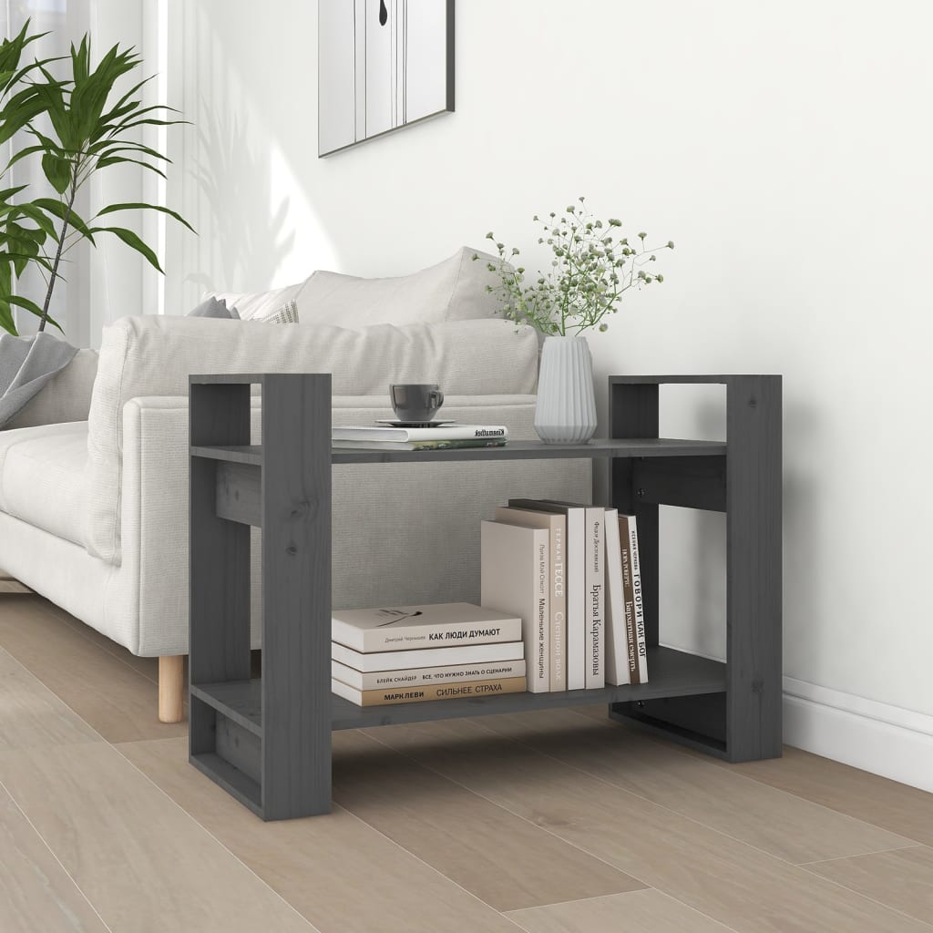 Kirjahylly/tilanjakaja harmaa 80x35x56,5 cm täysi mänty - Sisustajankoti.fi