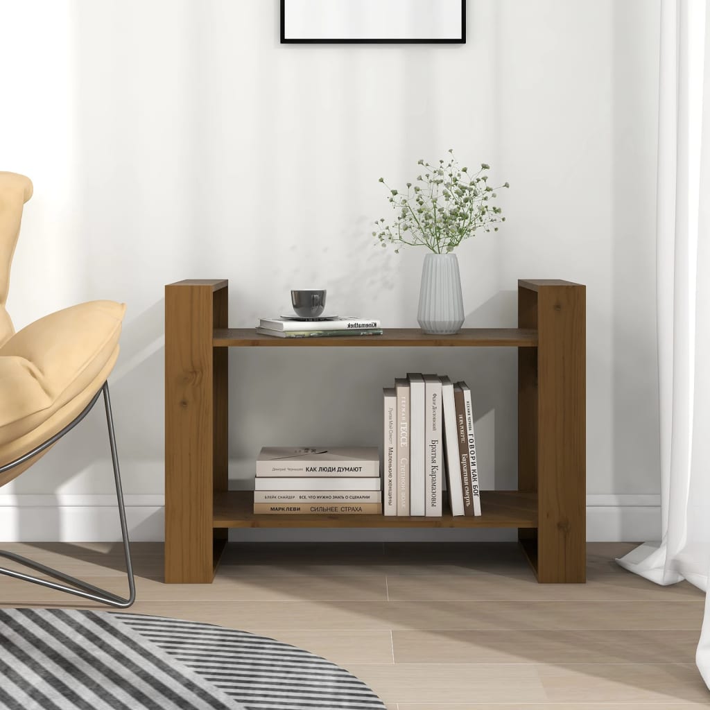 Kirjahylly/tilanjakaja hunajanruskea 80x35x56,5 cm täysi mänty - Sisustajankoti.fi