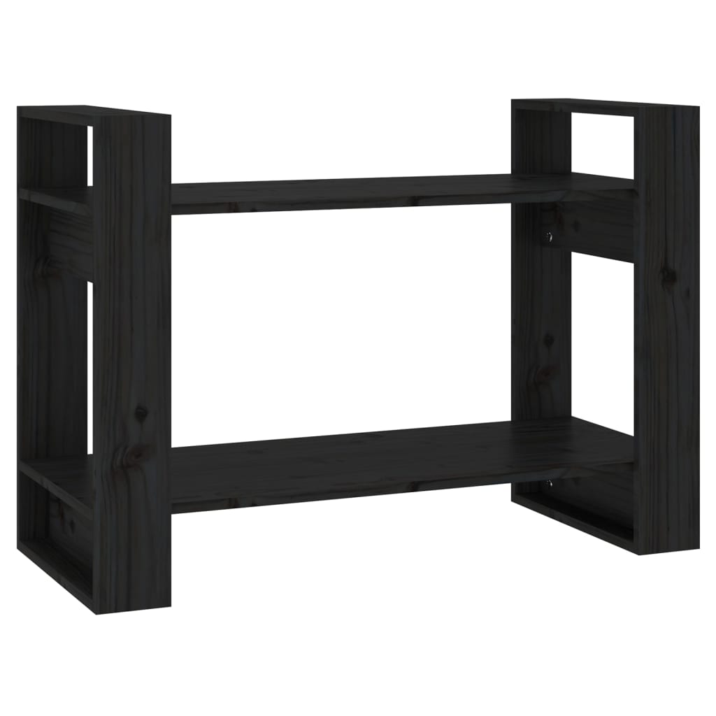 Kirjahylly/tilanjakaja musta 80x35x56,5 cm täysi mänty - Sisustajankoti.fi