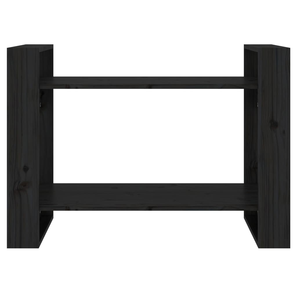 Kirjahylly/tilanjakaja musta 80x35x56,5 cm täysi mänty - Sisustajankoti.fi