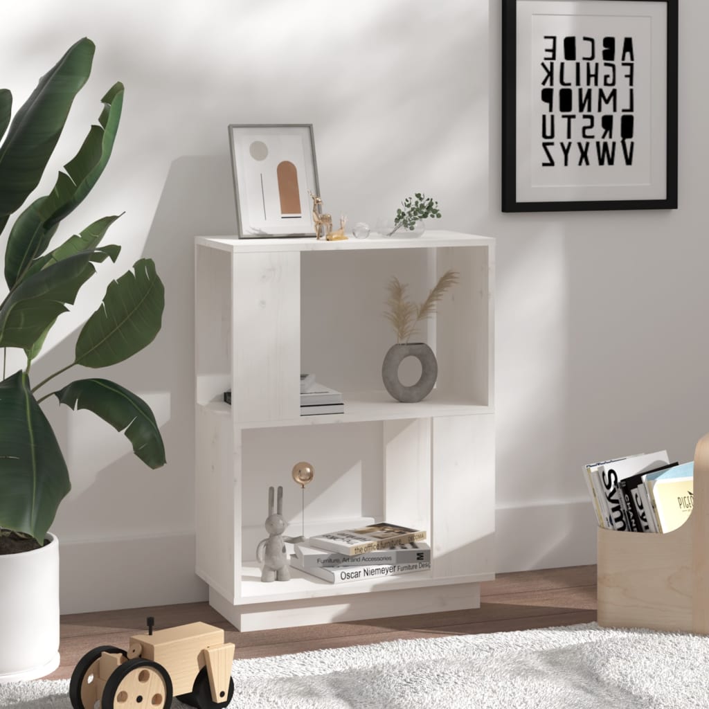 Kirjahylly/tilanjakaja valkoinen 51x25x70 cm täysi mänty - Sisustajankoti.fi