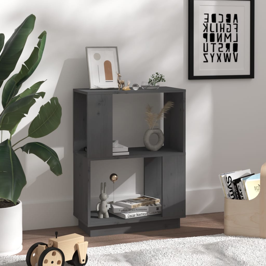 Kirjahylly/tilanjakaja harmaa 51x25x70 cm täysi mänty - Sisustajankoti.fi